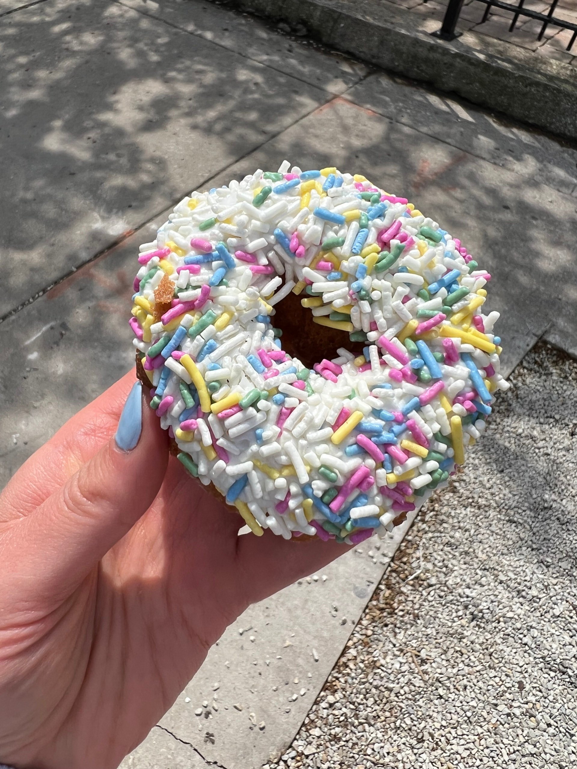 ¡Es hora de enfrentarse a su gusto por lo dulce con las mejores donas de Chicago! En nuestra próxima guía de la serie Ambitious Kitchen Chicago, encuestamos a nuestra audiencia y exploramos la ciudad. Encuentre las mejores donas y tiendas de donas. Estará buscando Sabores deliciosos y únicos para crear el regalo perfecto que sorprenderá a los invitados de fuera de la ciudad. sosteniendo un donut de pastel de cumpleaños