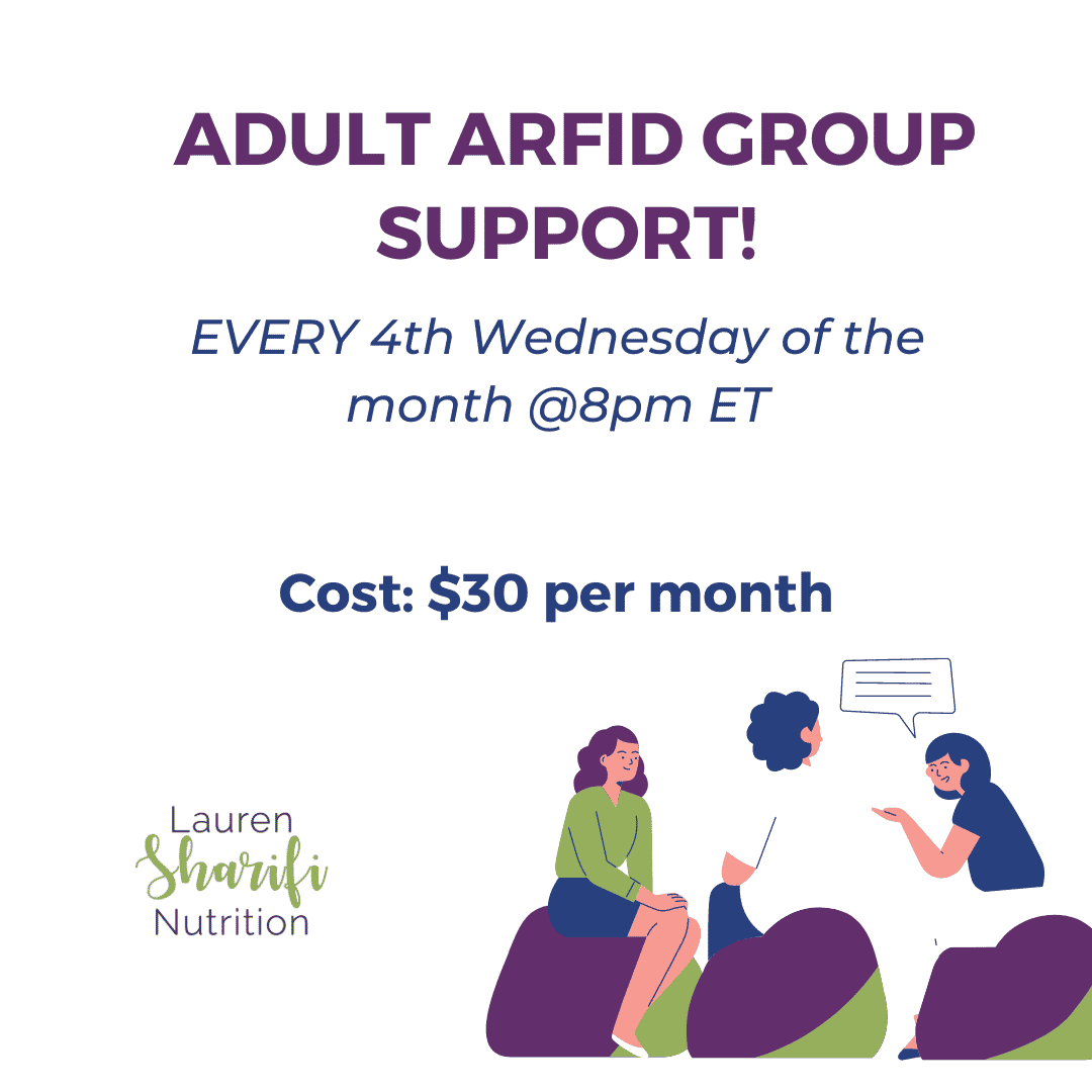 Grupo de apoyo ARFID para adultos - Lauren Sharifi Nutrition 2 Apoyo grupal ARFID para adultos
