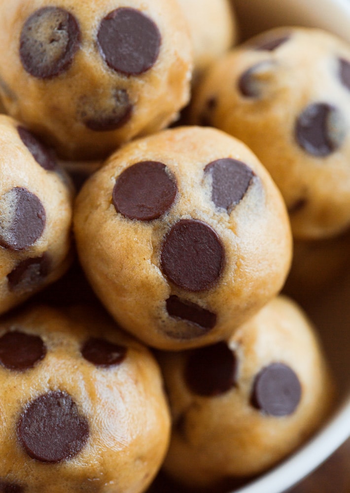 Bolas de masa para galletas - Katy cubiertas de chocolate 6 Ideas de refrigerios saludables