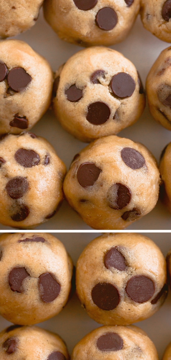 Bolas de masa para galletas - Katy cubiertas de chocolate 8 Bolas de masa para galletas sin hornear