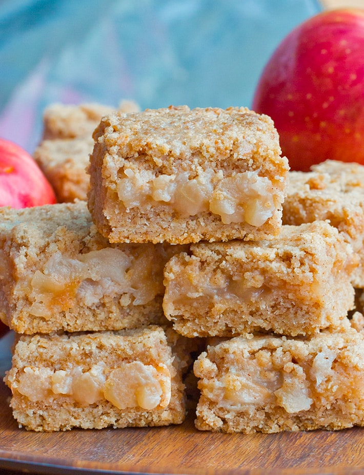 Barritas Crumble De Manzana - Chocolate Katy 7 Cuadritos de manzana otoñal con canela