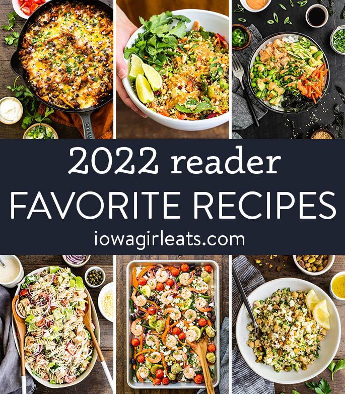 collage de fotos de una niña de Iowa comiendo las recetas favoritas de los lectores en 2022
