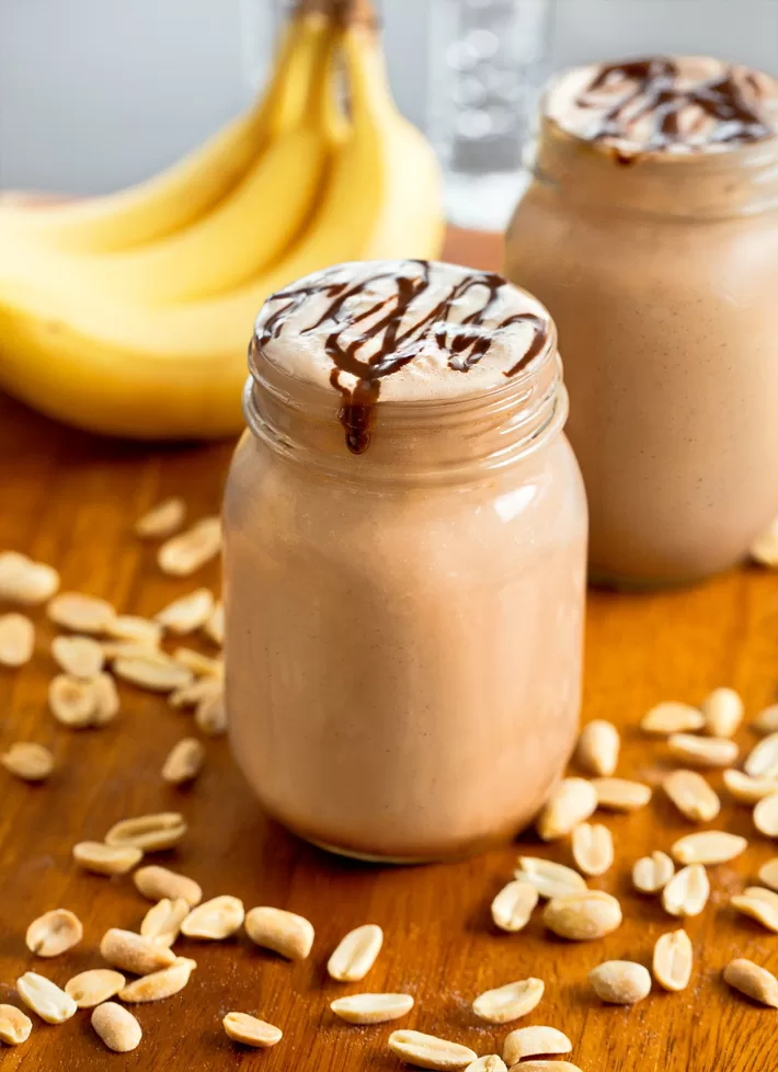Receta de batido de proteína de mantequilla de maní Receta de batido de proteína de mantequilla de maní