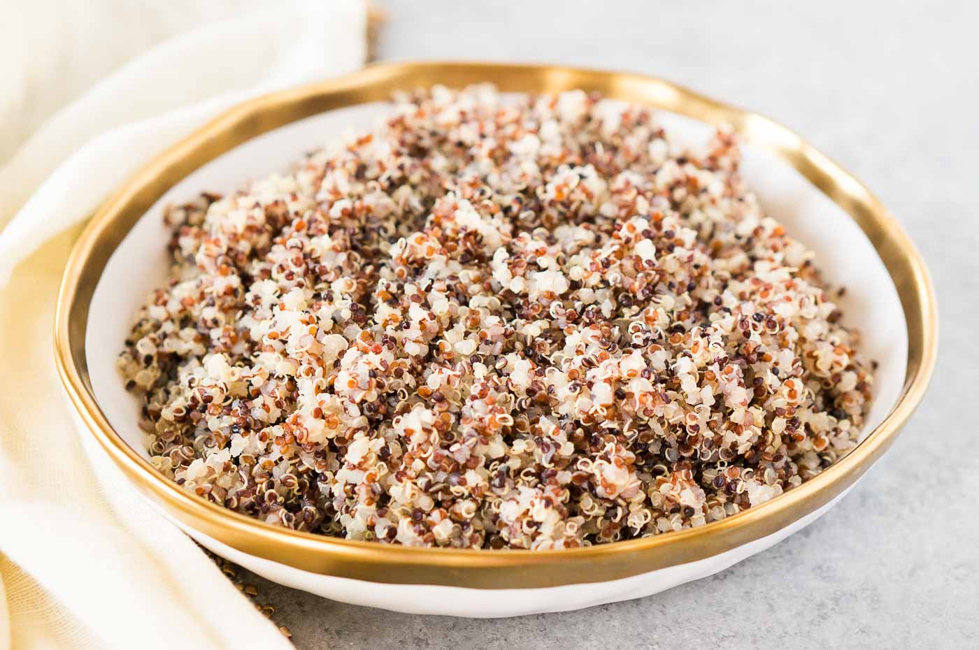 close up image of cooked quinoa