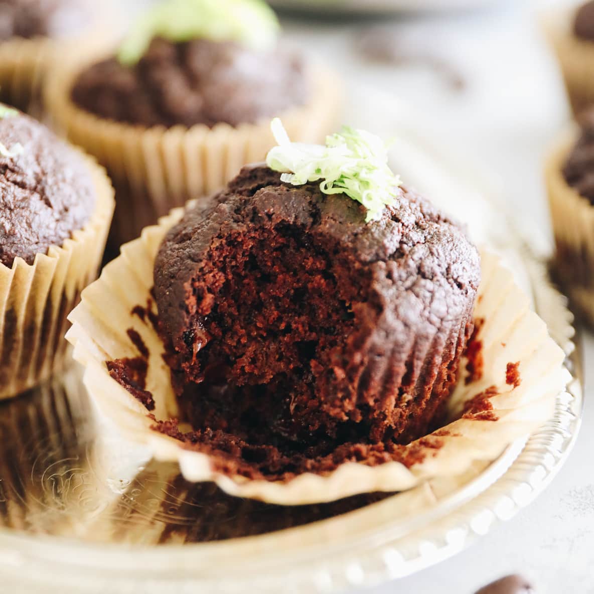 Muffins de calabacin y chocolate saludables ish