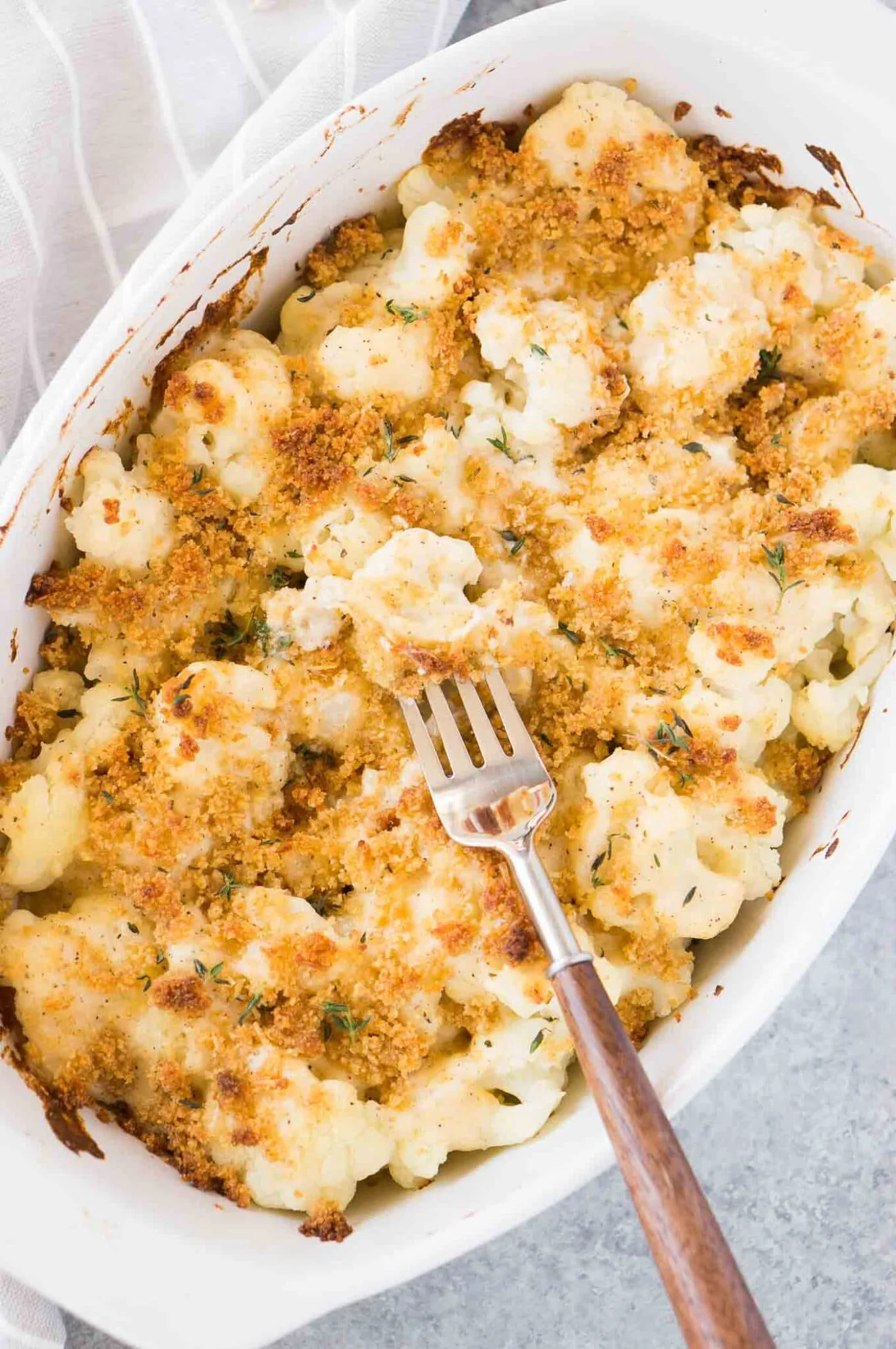 creamy baked cauliflower au gratin