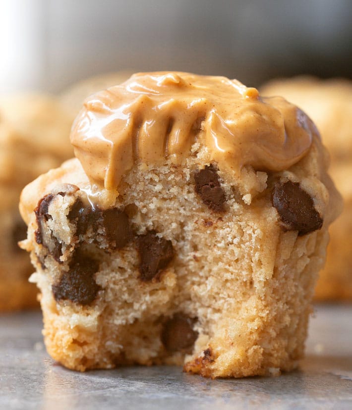 Receta saludable de muffins de mantequilla de maní