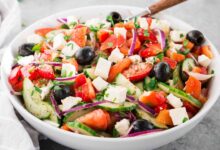 close up image of Greek salad