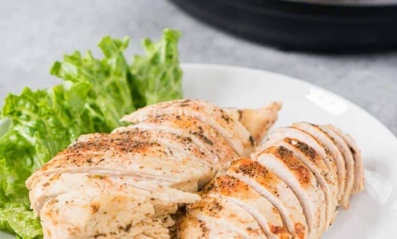 chicken breasts cooked in a pressure cooker