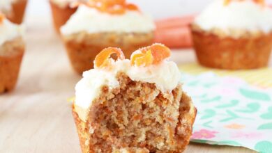 moist and healthy carrot cake muffins