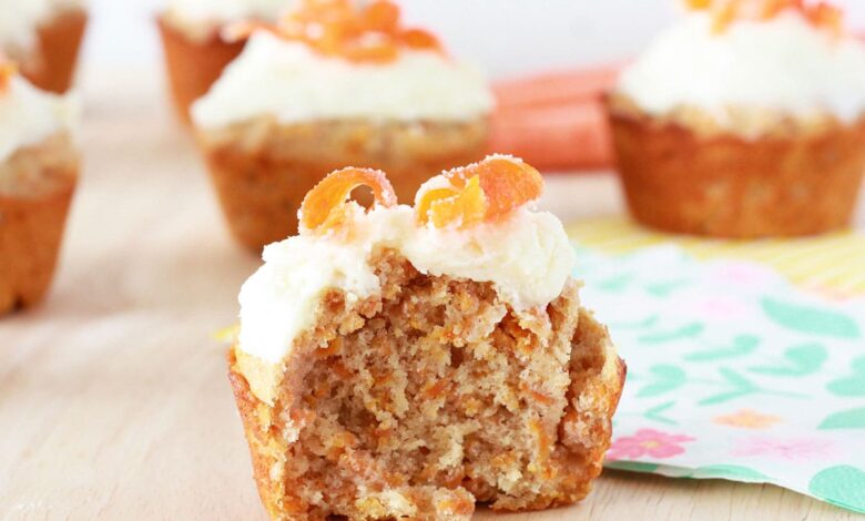 moist and healthy carrot cake muffins