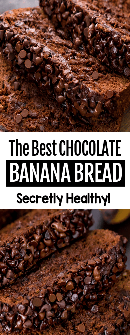 Receta saludable de pan de plátano y chocolate (la mejor receta vegana fácil)