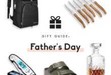 collage of father's day gifts with text overlay