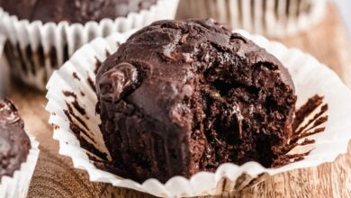 Muffins saludables de calabacín con doble chocolate
