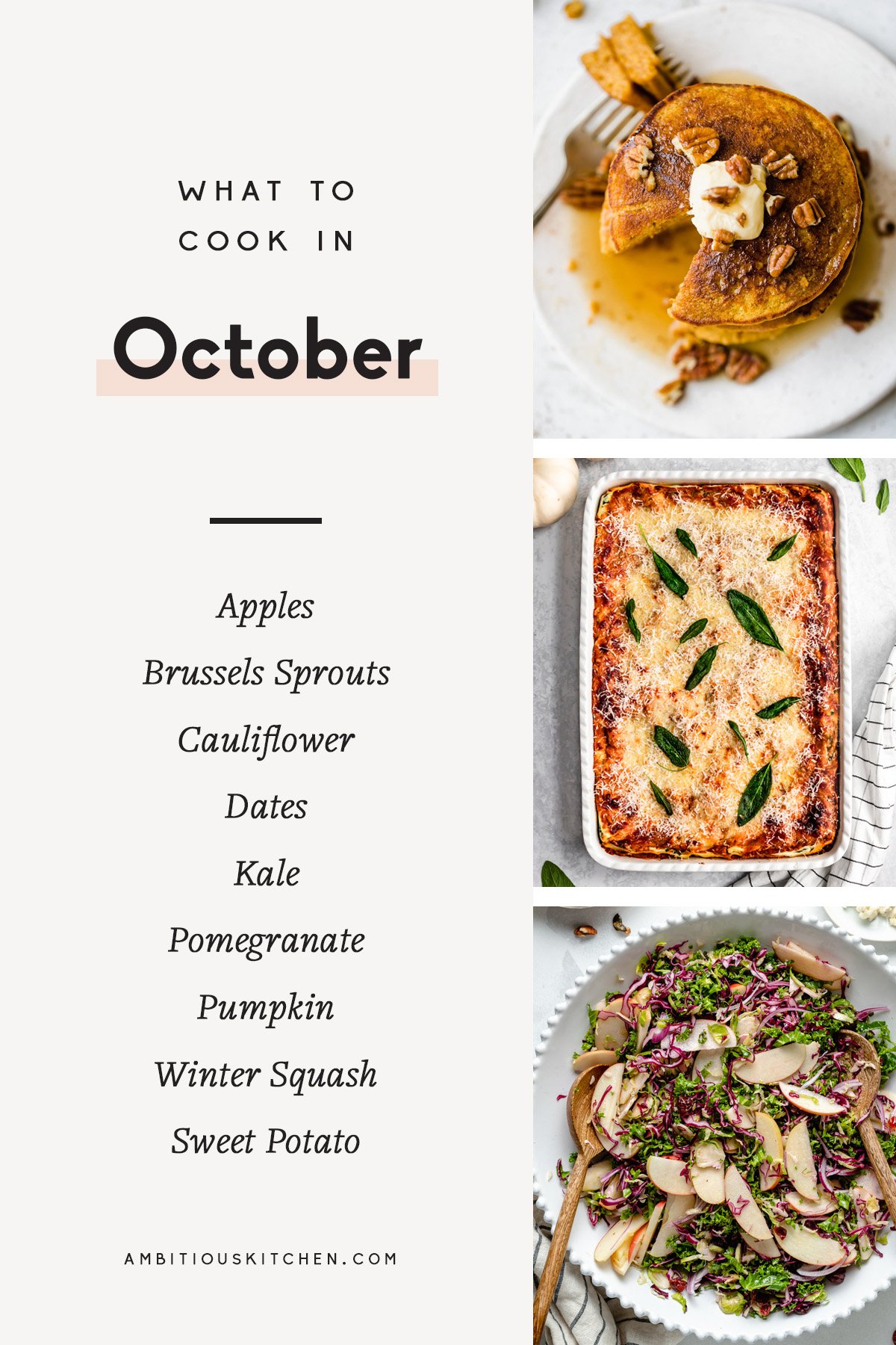 collage de recetas para hacer en octubre con superposición de texto