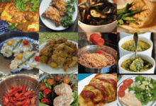 photo collage of healthy low carb dinners