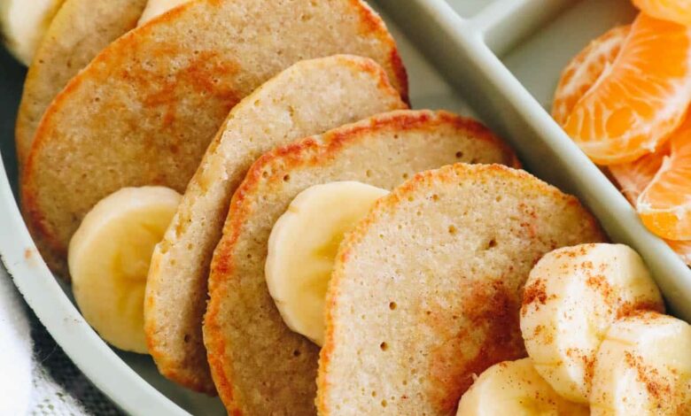 An easy recipe for baby pancakes made with just 4 simple ingredients.