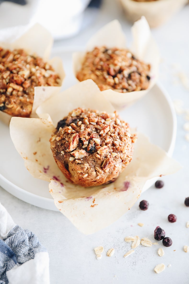 Muffins de avena con arandanos