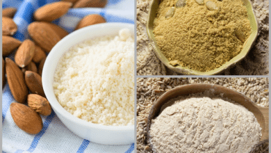 collage of low oxalate alternatives to almond flour